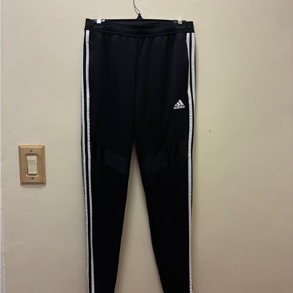Adidas Womens Black Joggers with White Stripes